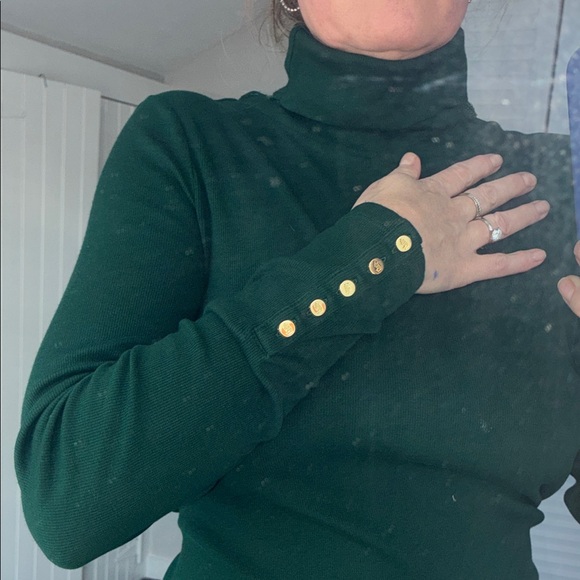 Ralph Lauren Green Turtleneck Dress Size10 - Picture 4 of 6